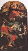 Annibale Carracci The VIrgin Appearing to ST Luke and ST Catherine (mk05) oil painting on canvas